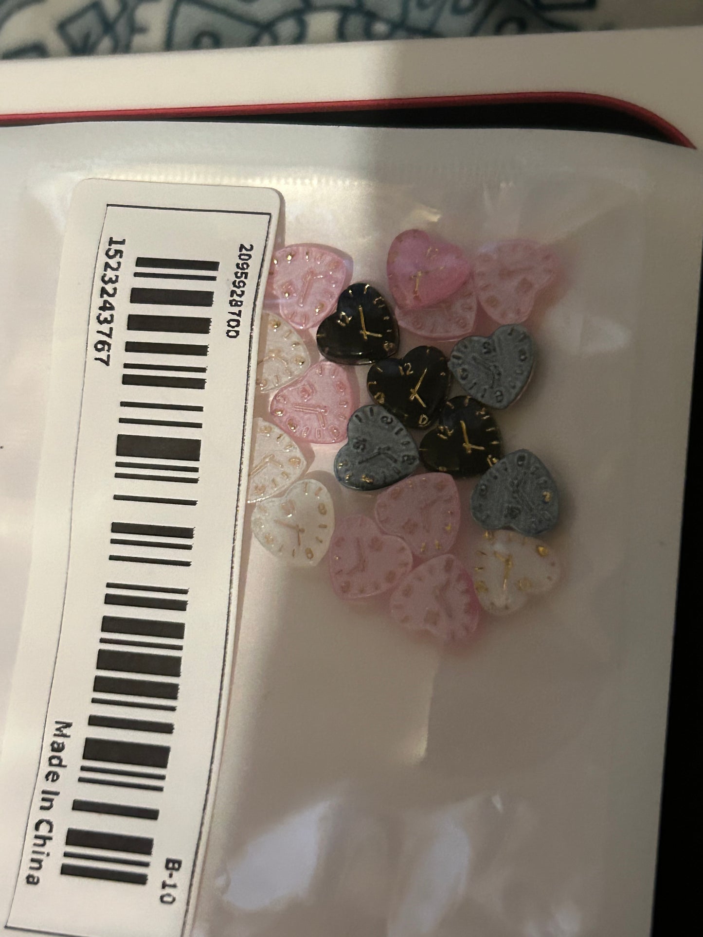 Clock heart charms
