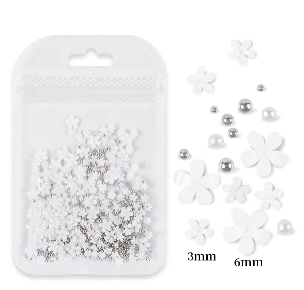 3D Acrylic Flower charms with beads