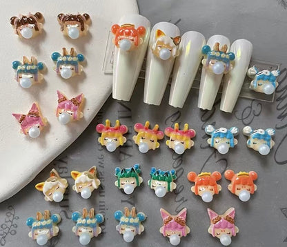 Bubble Girl Mix Nail Charms