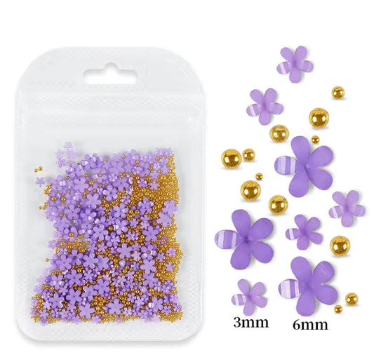 3D Acrylic Flower charms with beads